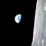 A view of the rising Earth as seen by the Apollo 8 astronauts as they emerged from the far side of the Moon. Credit: NASA