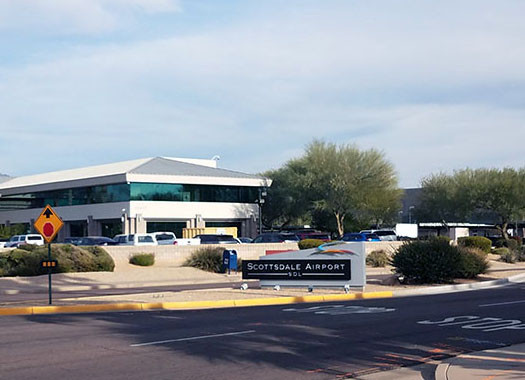 Aerial view of Scottsdale Airport in Arizona