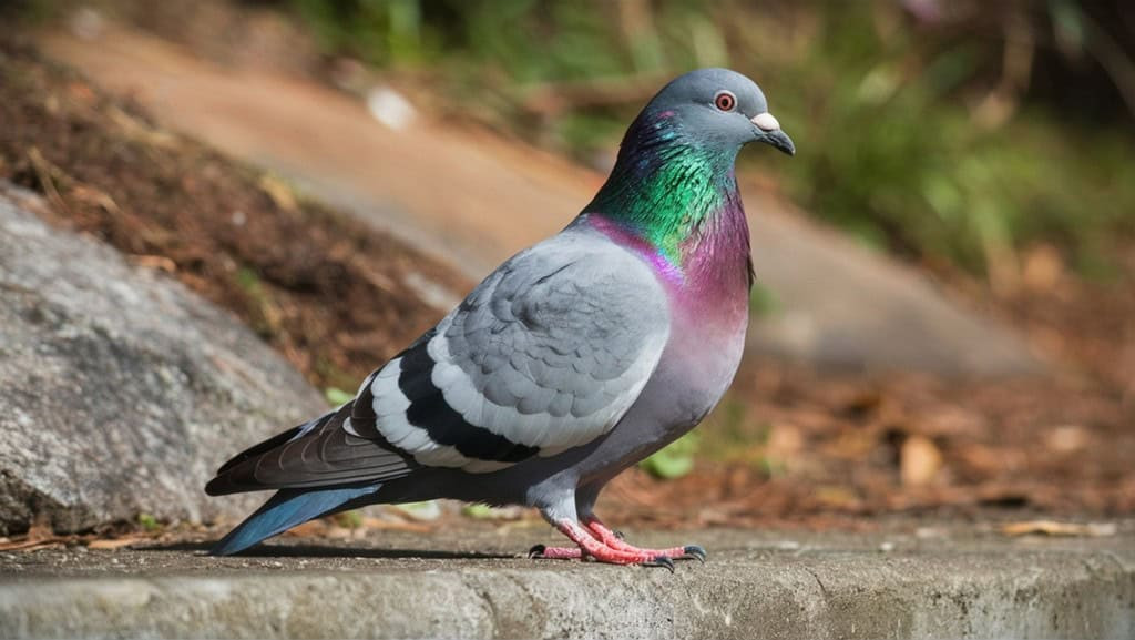 Rock dove (pigeon) in flight