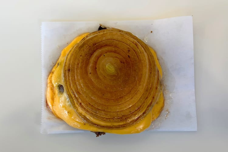 In-N-Out Flying Dutchman Onion Wrapped: Juicy beef patties and melted cheese encased in flavorful grilled onions.