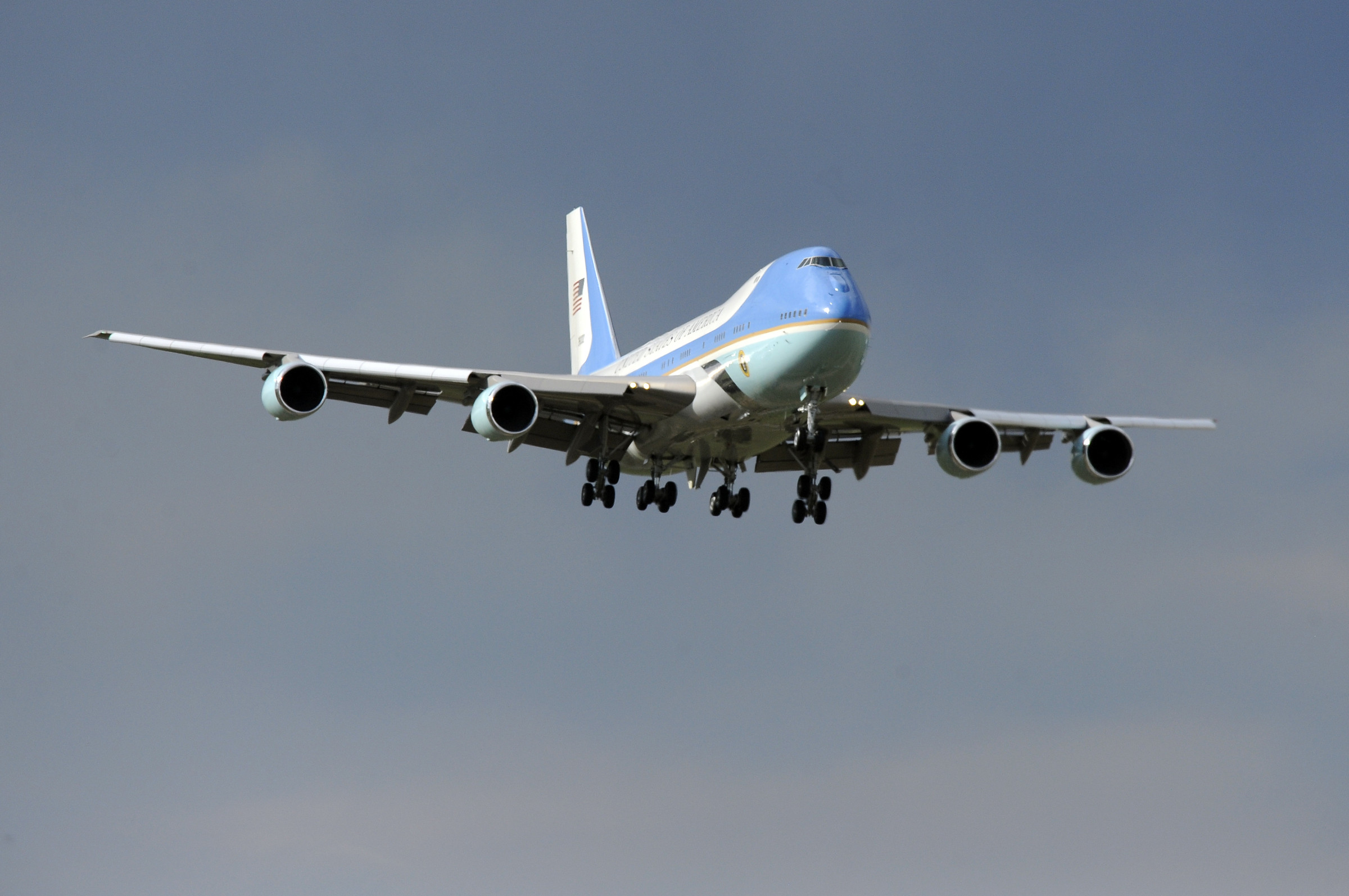 Air Force One made an approach from the north as it came in for a landing at Buckley Air Force Base, April 24, 2012.