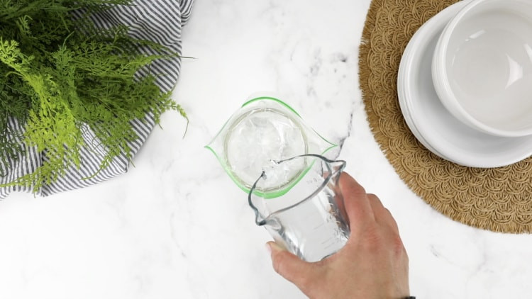 Filling a plastic bag with water for a DIY fly repellent