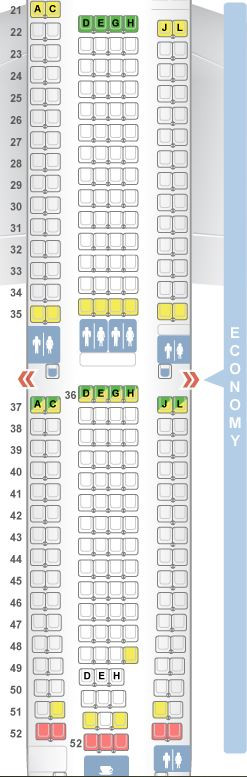 Iberia A330-300 Economy Class Seat Map