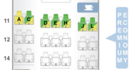 Iberia A330-300 Premium Economy Class Seat Map