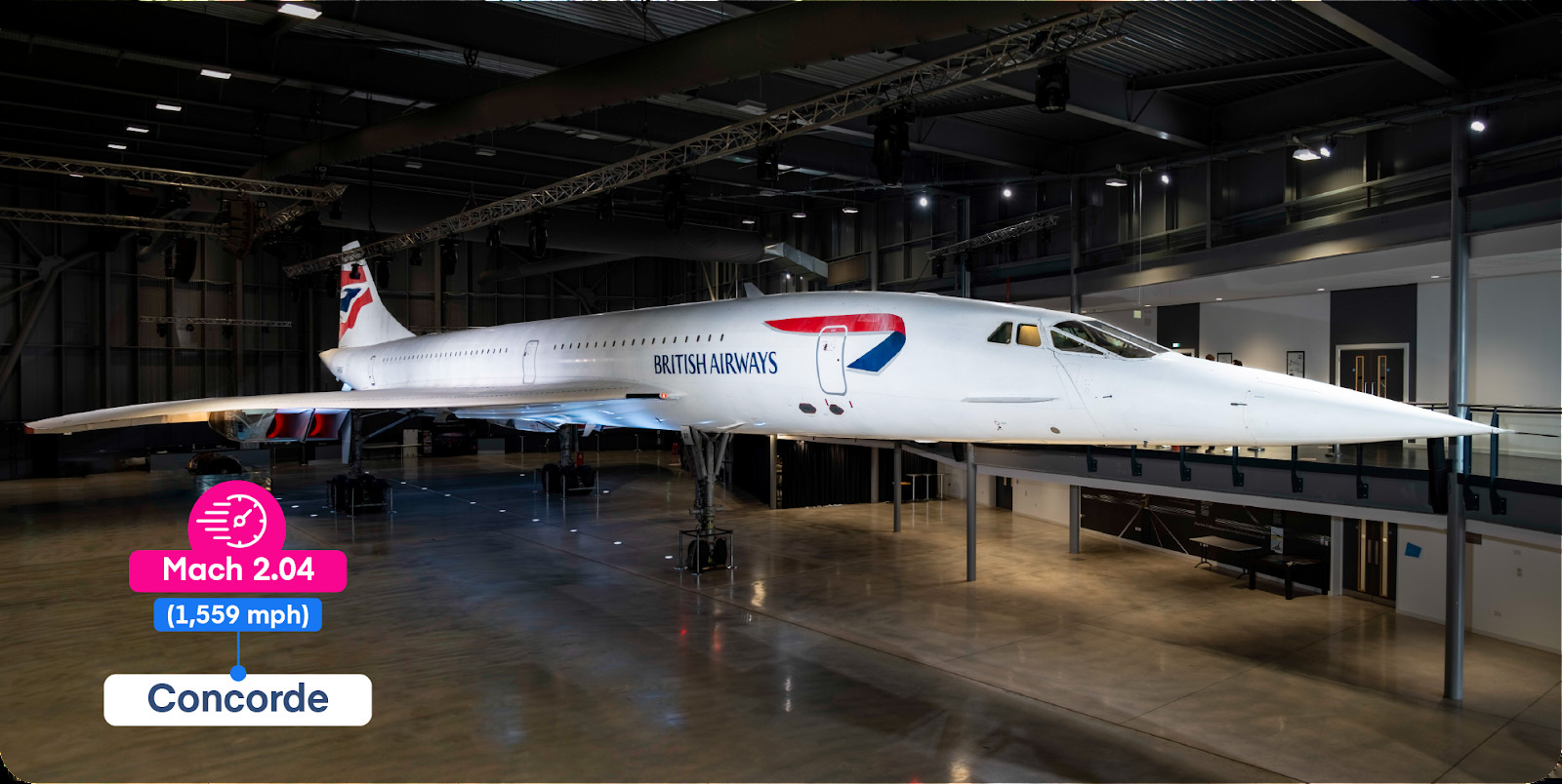 Concorde supersonic airliner in flight