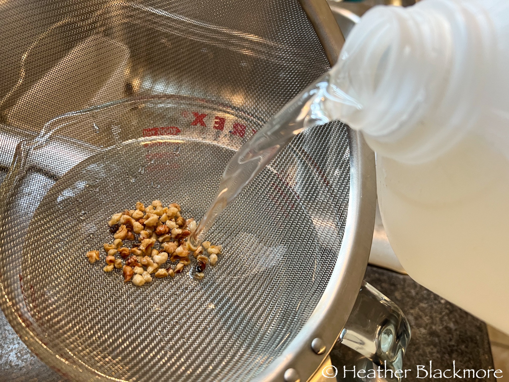 Straining mosquito bits