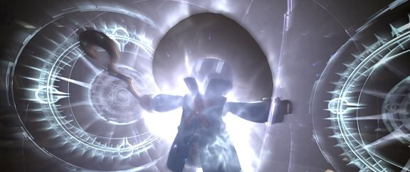 Vivi declaring his identity as both Vivi, grandson of Quan, and Gigi, son of Hildibrand, embracing his dual heritage and asserting his own agency.