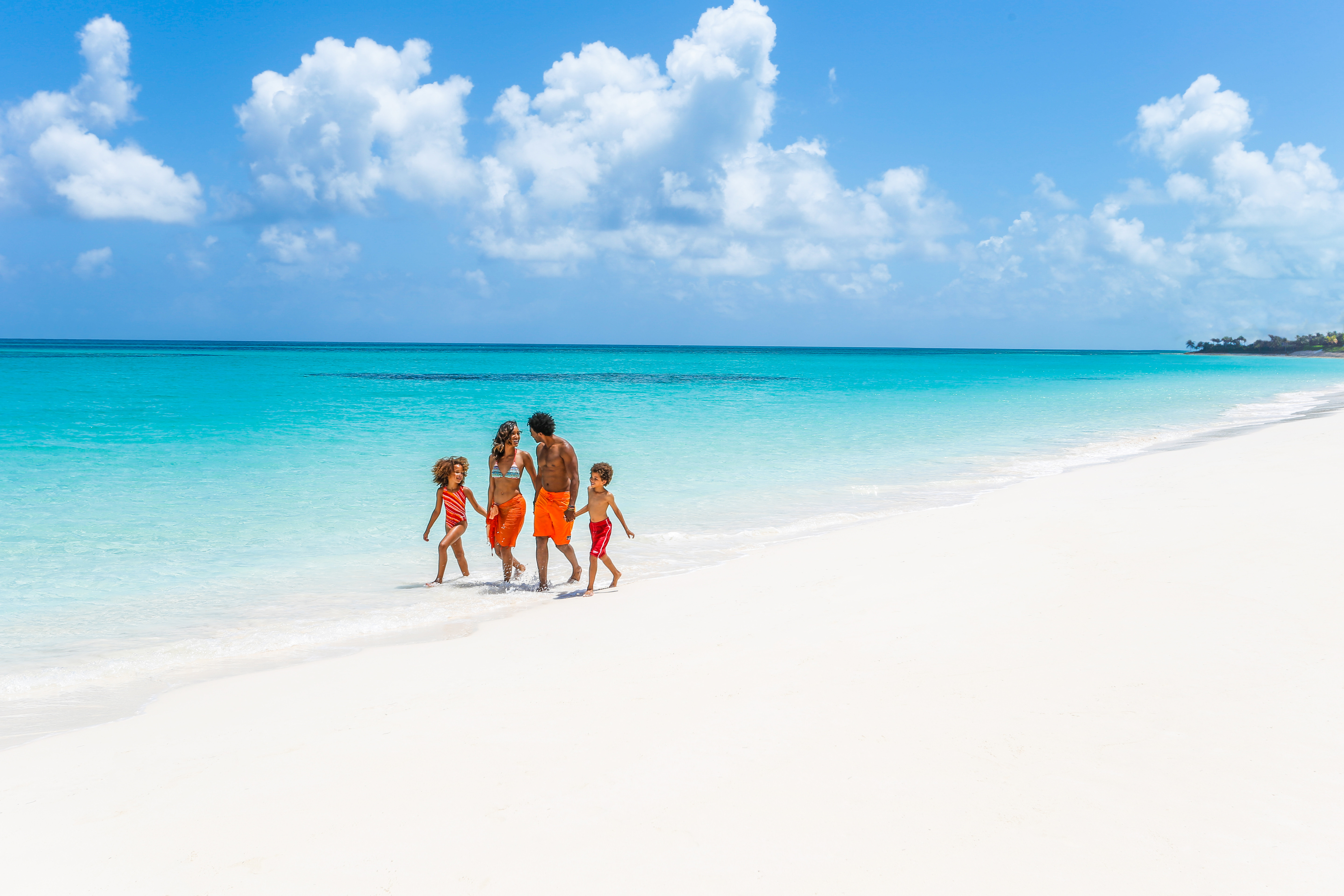 Aerial view of Rose Island beach in Nassau, Bahamas