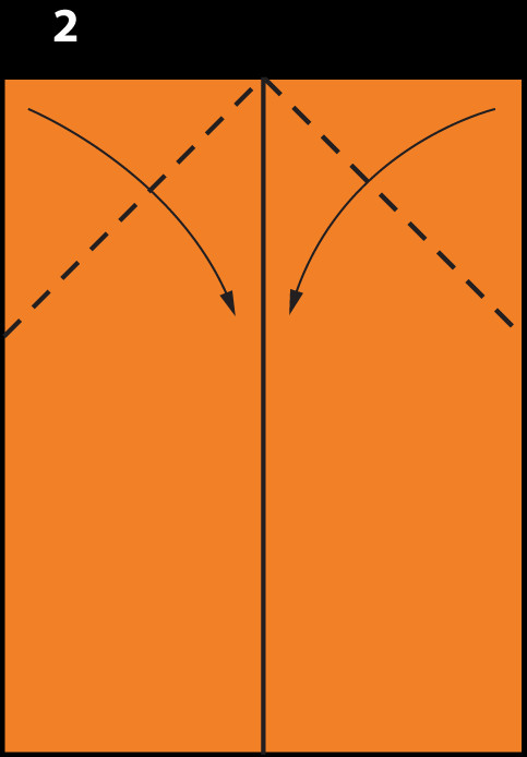Folding top corners to the center crease for paper plane aerodynamics