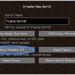 Minecraft flying commands turning on cheats