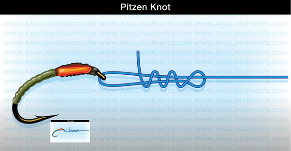 Step 2: Wrap the tippet around your finger and the main line to form the Pitzen knot.