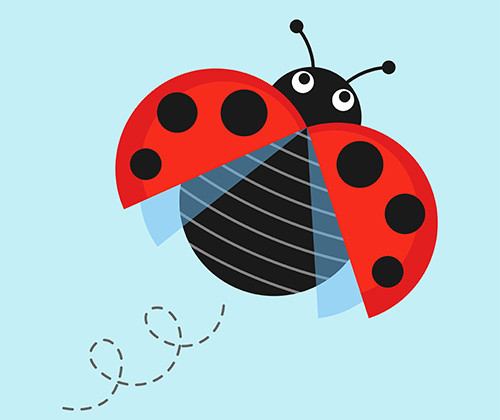 Ladybug catching a current at high altitude to fly