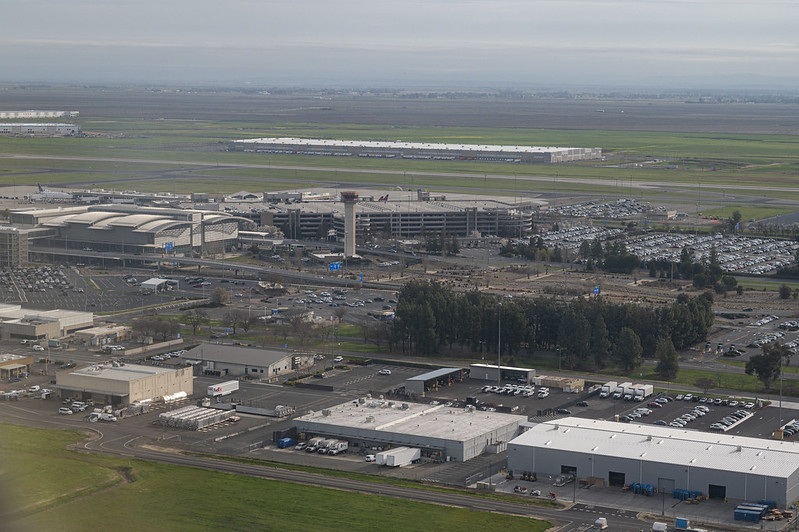 aerial view of an airport in sacramento
