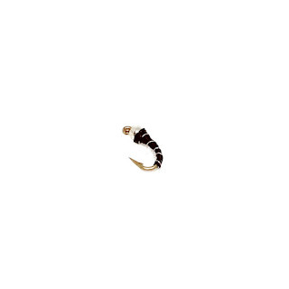 Black and silver zebra midge fly pattern, effective for trout fishing in Guadalupe River