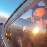 Jump pilot Paul Hollow flying a Finist aircraft.