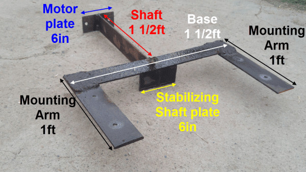Homemade motor platform with mounting arms