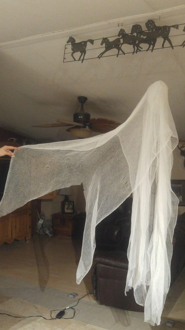 Cutting the cheesecloth