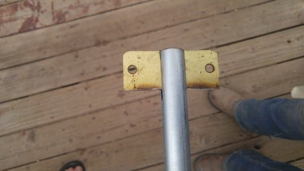 Welding a metal piece to the bottom of the conduit pipe