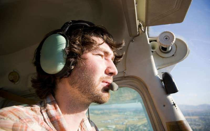 Pilot in a cockpit
