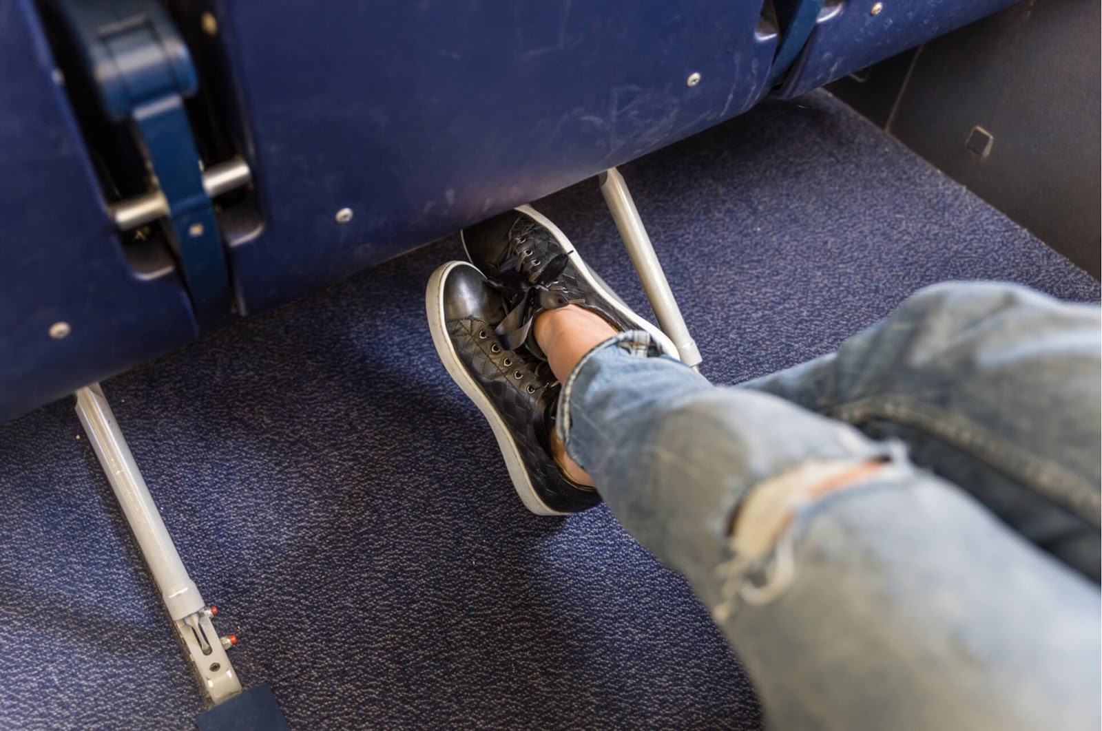 Airplane cabin during flight