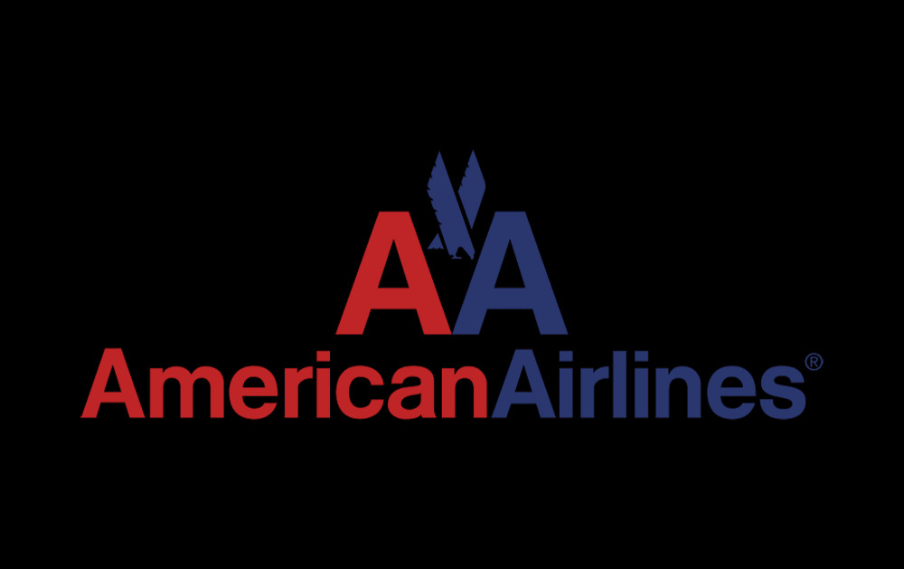 American Airlines logo with text on a white background.