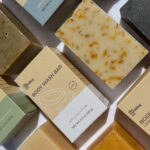 Bar soap on wooden surface