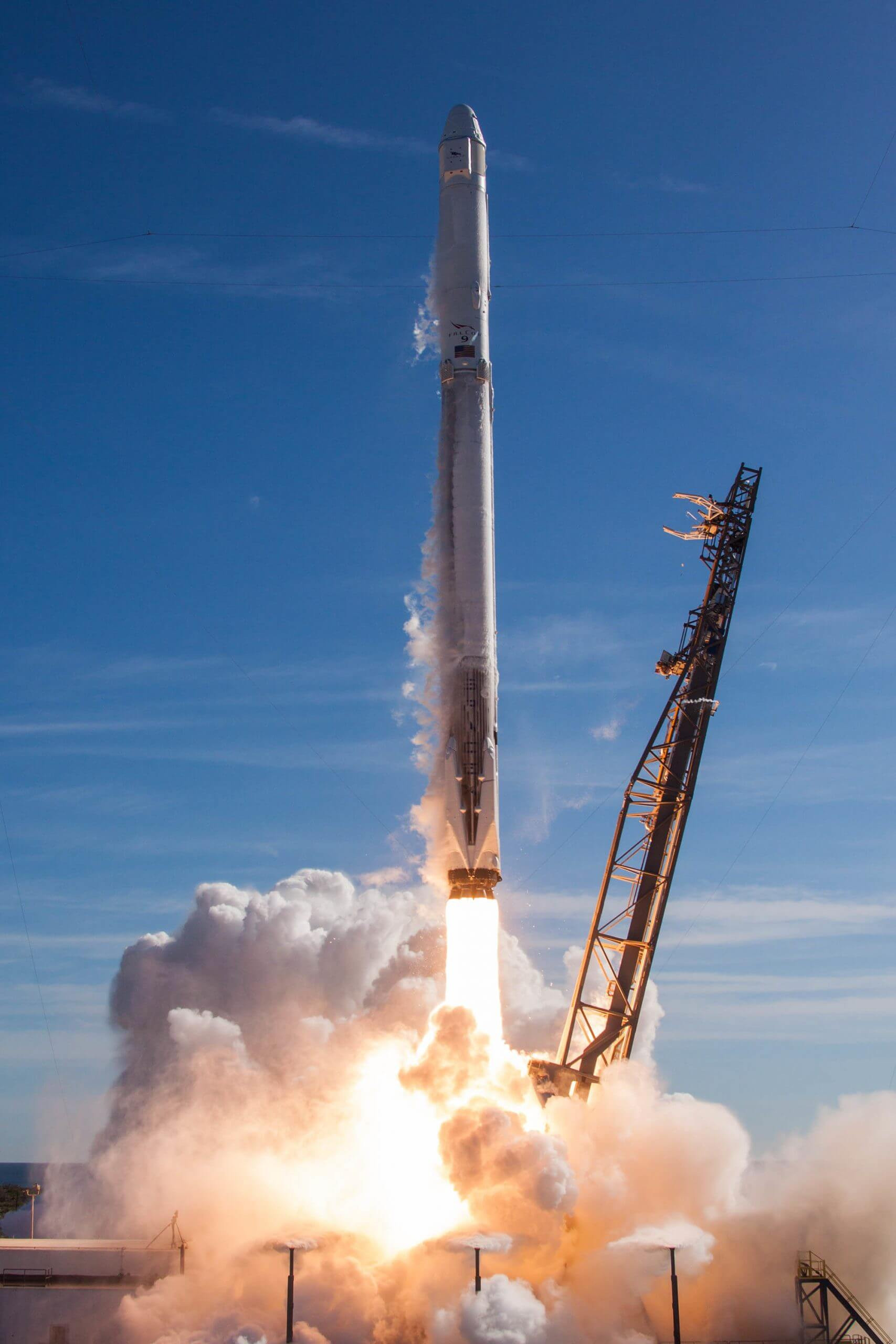 The Falcon 9 carrying a host of supplies and integral equipment