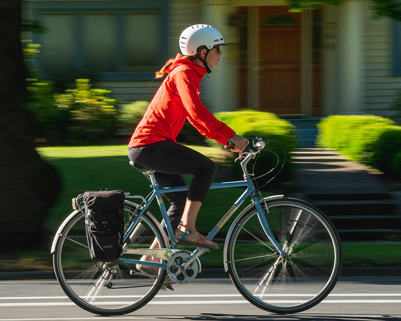 Cyclists riding on a bike path in Bend, Oregon, highlighting the city's bike-friendly infrastructure