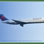 Delta Air Lines Boeing 717-23S taking off, showcasing its robust design