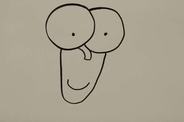 Drawing a U shape for Fly Guy's body