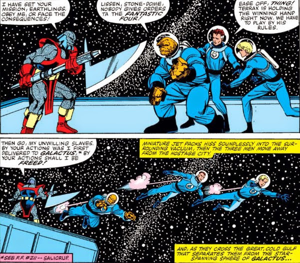 Human Torch Protected by Force Field in Space
