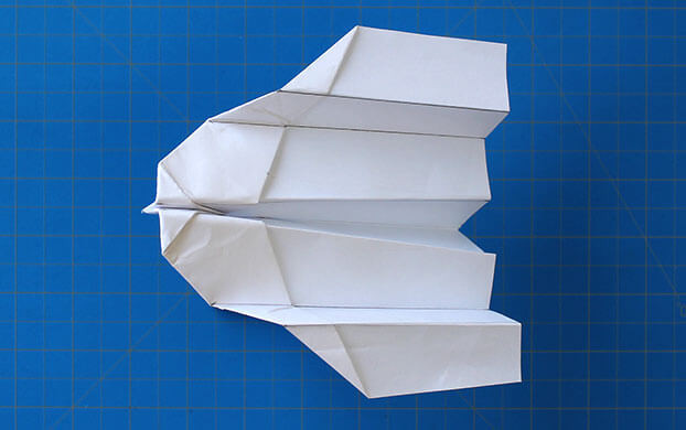The final paper airplane design, ready for flight