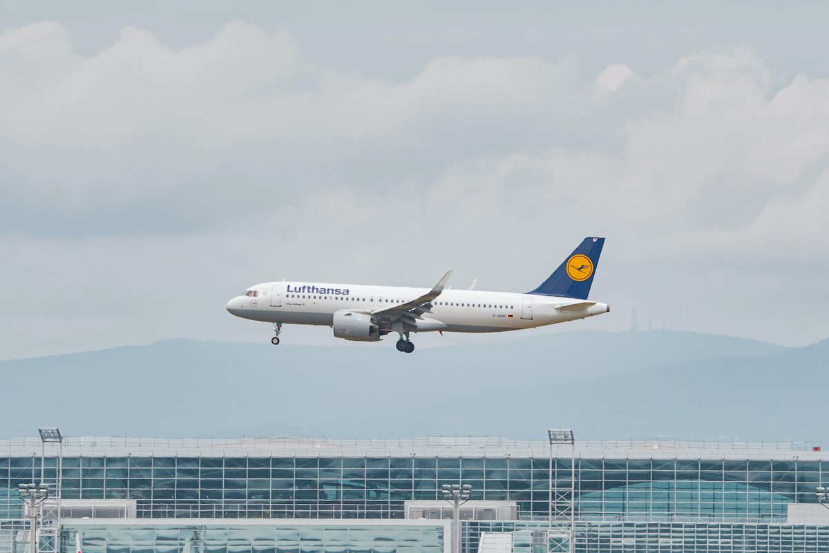 Lufthansa plane taking off