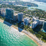 Drone flying over the beach