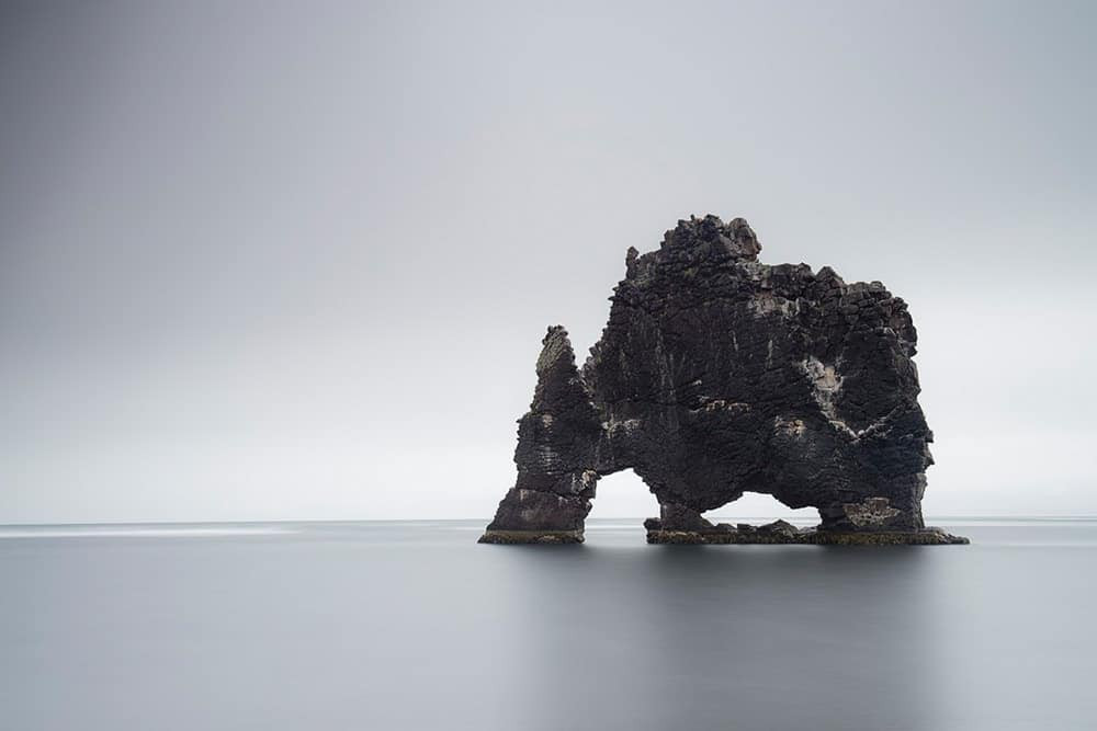 Drone flying over Icelandic landscape