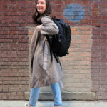 Alyssa carries a Frontier-approved backpack