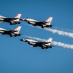 United States Air Force Thunderbirds arrive at Long Island MacArthur Airport ahead of their performance at this weekend's Jones Beach Air Show