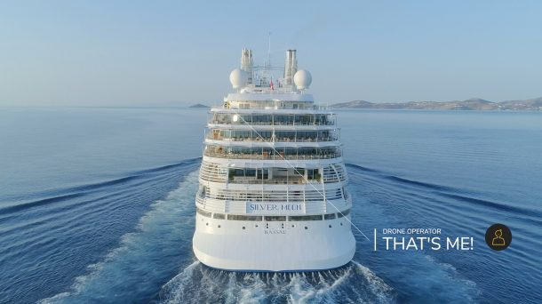 Cruise ship sailing on the open sea