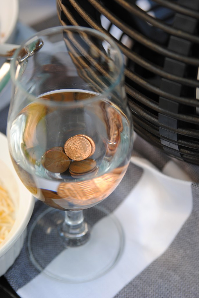 Copper wire strung around an outdoor patio to repel flies.