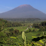 Agung view over rice fields from Amlapura - Bali