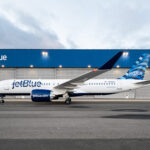 JetBlue A220 at Hangar