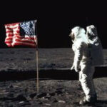 Buzz Aldrin salutes the American flag on the Moon, Apollo 11 mission