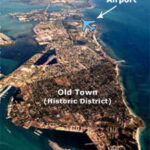 Aerial panorama of Key West International Airport and surrounding island landscape