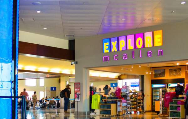 Exterior of McAllen International Airport highlighting its international connectivity
