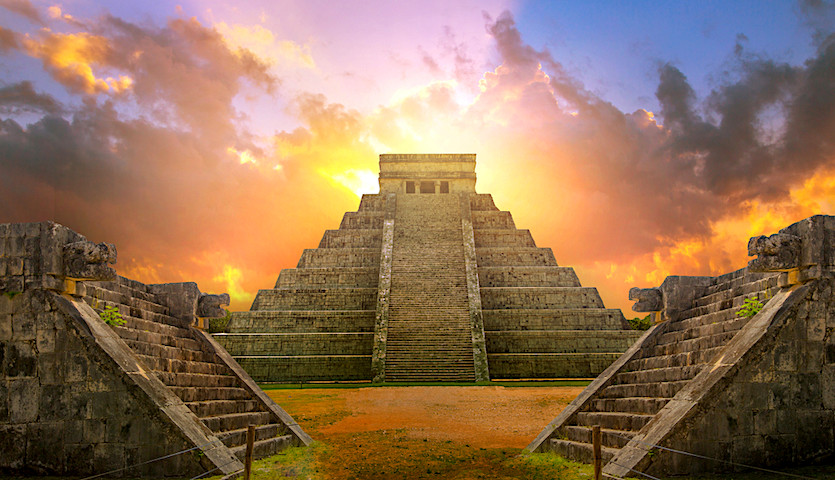 Chichen Itza temple in Yucatan Mexico Quintana Roo near Cancun