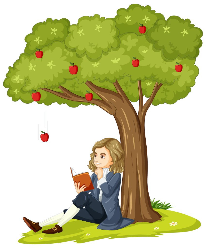 Isaac Newton under a tree