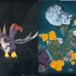 Nitewing location marked on the Palworld map in orange.