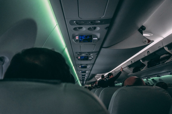 Passengers on a plane