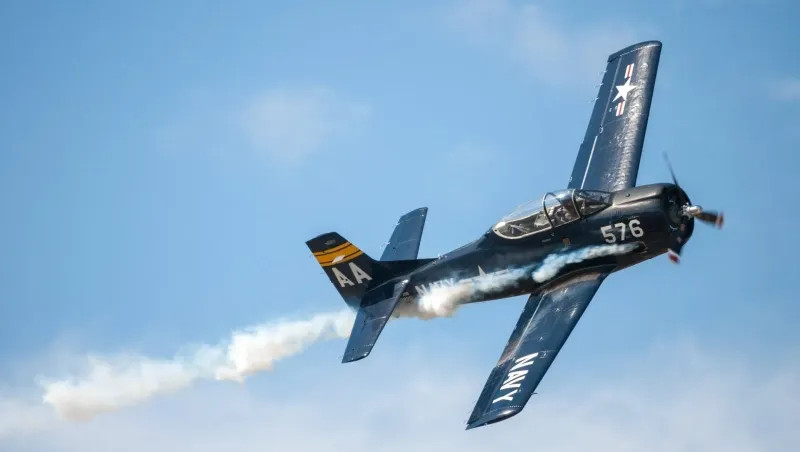 Aerobatic plane flying