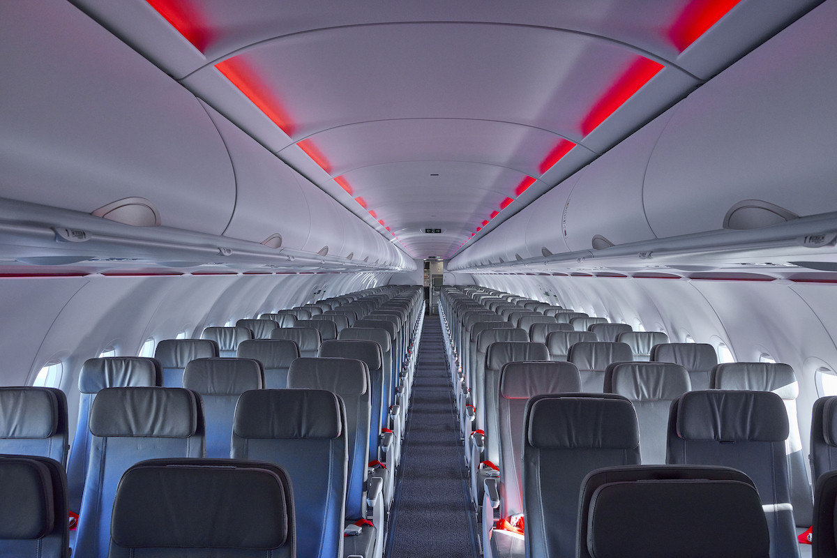 Interior of PLAY airline plane
